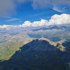 Flugwegposition um 14:56:51: Aufgenommen in der Nähe von Albula, Schweiz in 3422 Meter